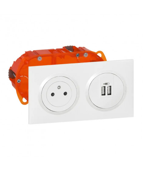 Kit prise de courant Surface + chargeur 2 USB TypeA dooxie 2
