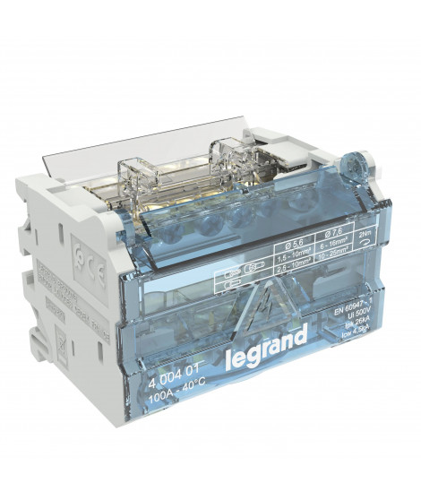 Répartiteur modulaire 2P 100A - 4 modules