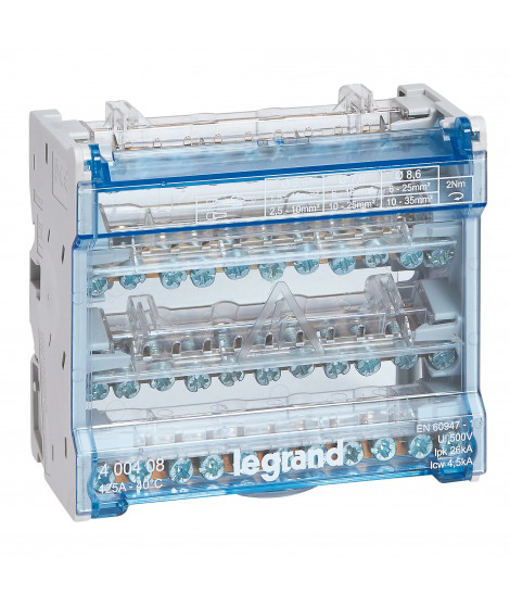 Répartiteur modulaire 4P 125A - 6 modules