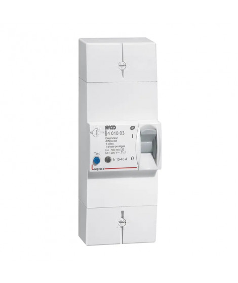 Disjoncteur de branchement Enedis bipolaire différentiel 500mA sélectif - 45A