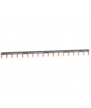 Peigne d'alimentation universel Phase + Neutre HX³ 1P - longueur 18 modules
