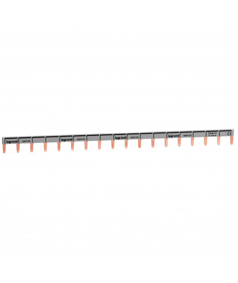 Peigne d'alimentation universel Phase + Neutre HX³ 1P - longueur 18 modules