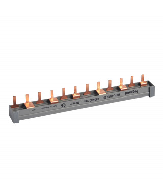 Peigne d'alimentation HX³ - 2P / 3 phases - bornes à vis -L. 1 rangée -6 modules