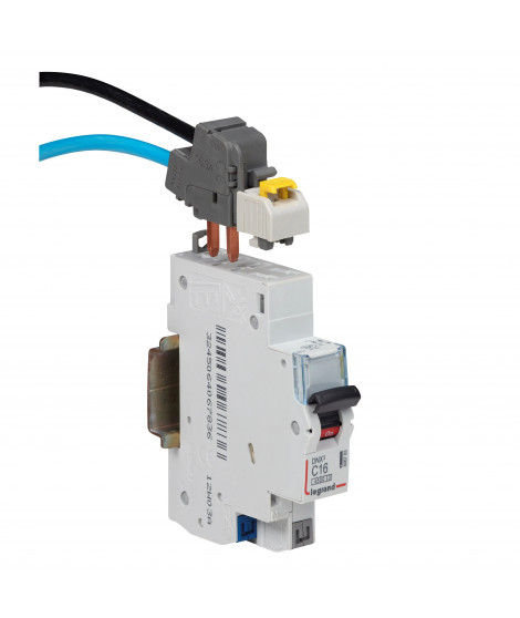 Borne de raccordement pour disjoncteur 1P+N à connexion automatique 6mm² à 25mm²