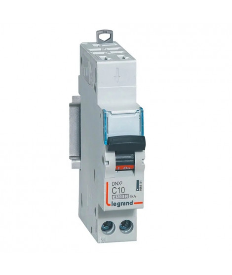 Disjoncteur DNX³ 4500 - auto/vis - U+N 230V~ 10A - 6kA - courbe C - 1 module