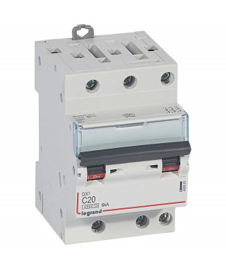 Disjoncteur DX³4500 6kA bornes à vis 3P 400V~ 20A courbe C - 3 modules