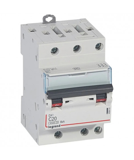 Disjoncteur DX³4500 6kA bornes à vis 3P 400V~ 20A courbe C - 3 modules