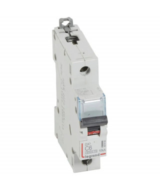 Disjoncteur DX³6000 10kA arrivée haute/départ bas vis 1P 6A courbe C - 1 mod
