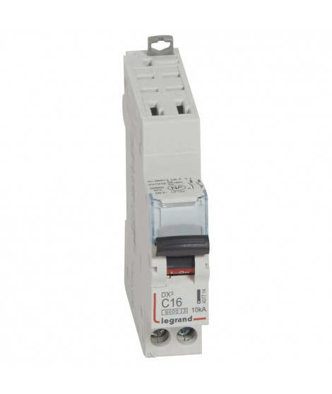 Disjoncteur DX³ 6000 - auto/vis - U+N - 230V~ - 16A - 10 kA - courbe C - 1M