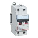 Disjoncteur DX³6000 10kA arrivée haute/départ bas vis 2P 20A courbe C - 2 mod