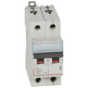 Disjoncteur DX³6000 10kA arrivée haute/départ bas vis 2P 63A courbe C - 2 mod