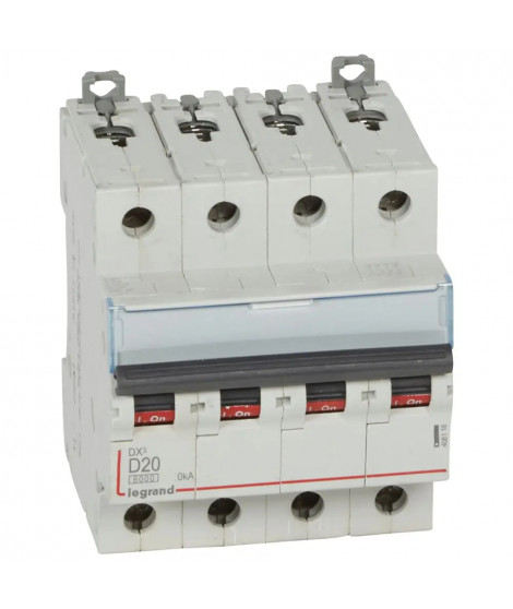 Disjoncteur DX³ 6000-vis/vis-4P-400V~-20A-10kA-courbe D-peigne HX³ trad 4P - 4M