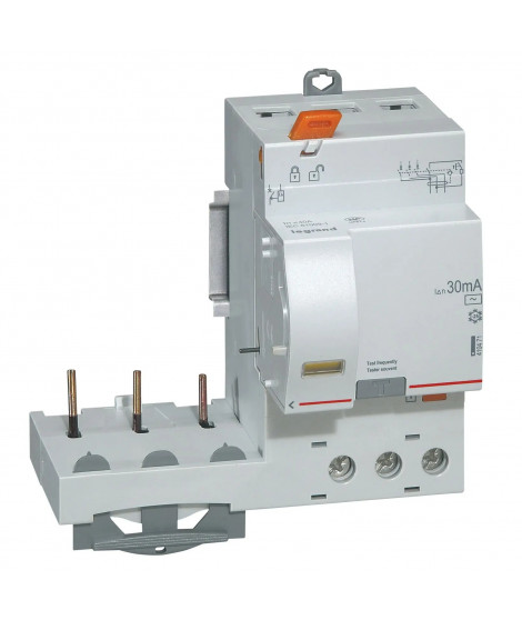 Bloc diff adaptable à vis DX³ pour disj 1 module/pôle 3P 40A typeAC 30mA