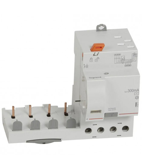 Bloc diff adaptable automatique DX³ pour disj 1 module/pôle 4P 40A typeAC 300mA