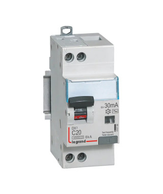 Disjoncteur diff DX³ 4500 - vis/vis -U+N 230V~ 20A - typeAC -30mA -courbe C - 2M