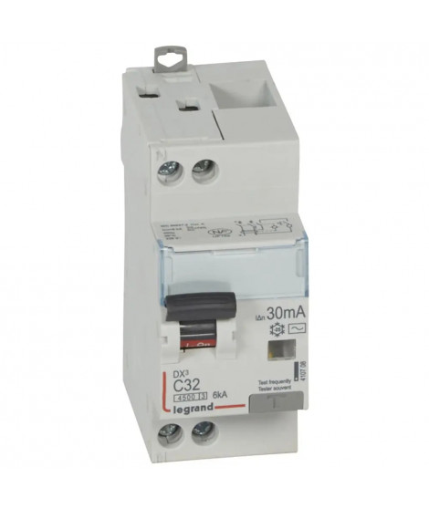 Disjoncteur diff DX³ 4500 - vis/vis -U+N 230V~ 32A - typeAC -30mA -courbe C - 2M