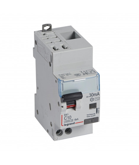 Disjoncteur diff DX³ 4500 -auto/vis -U+N 230V~ 10A - typeAC - 30mA -courbe C -2M