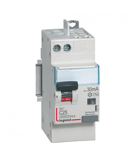Disjoncteur diff DX³ 4500 - vis/auto -U+N 230V~ 25A -typeAC - 30mA -courbe C -2M
