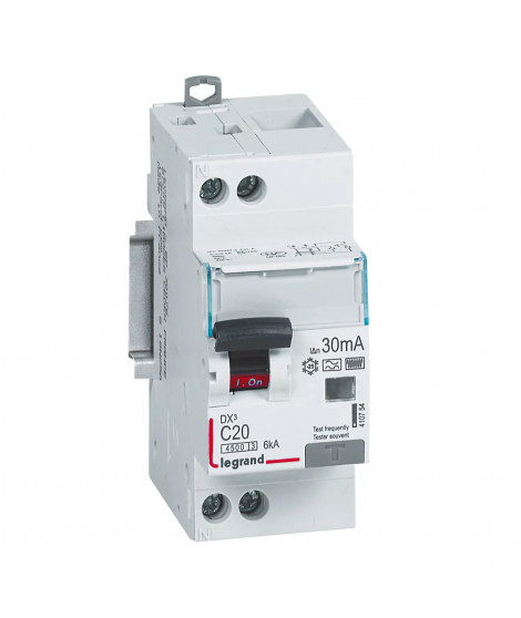Disjoncteur diff DX³ 4500 -vis/vis- U+N 230V~ 20A- typeF-30mA -courbe C - 2M