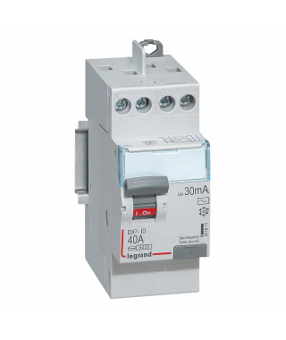 Interrupteur différentiel DX³-ID haut/haut vis - 2P 230V~ 40A typeAC 30mA -2 mod