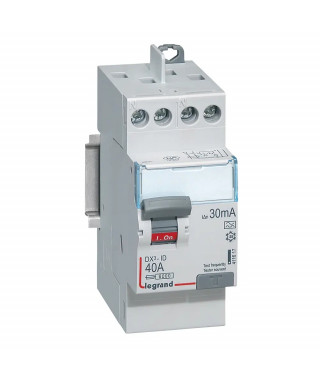 Interrupteur différentiel DX³-ID haut/haut vis - 2P 230V~ 40A typeA 30mA - 2 mod