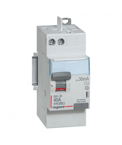 Interrupteur différentiel DX³-ID haut vis/haut auto 2P 230V~ 40A AC 30mA - 2 mod