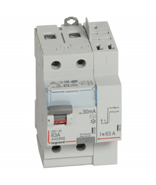Interrupteur différentiel DX³-ID haut vis/haut auto 2P 230V~ 63A AC 30mA - 3 mod