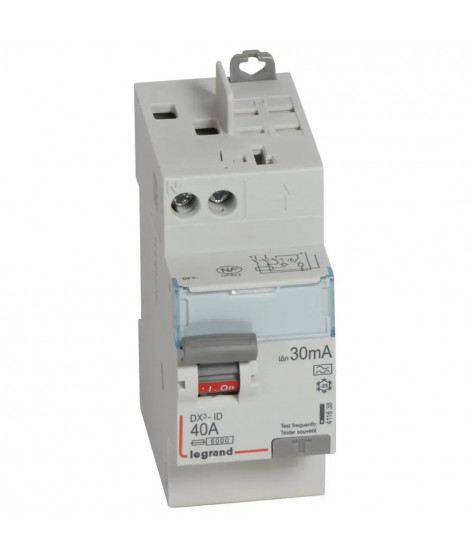 Interrupteur différentiel DX³-ID haut vis/haut auto 2P 230V~ 40A A 30mA - 2 mod