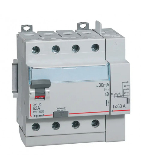 Interrupteur différentiel DX³-ID haut vis/haut auto 4P 400V~ 40A AC 30mA - 5 mod