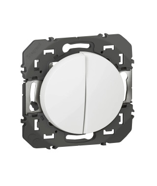 Poussoir double dooxie 6A 250V~ finition blanc