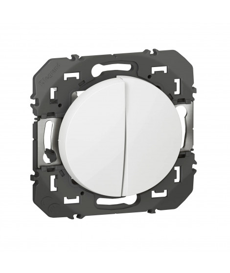 Poussoir double dooxie 6A 250V~ finition blanc