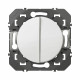 Poussoir double dooxie 6A 250V~ finition blanc