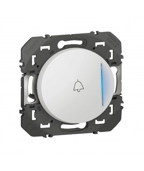 Poussoir simple voyant lumineux marquage sonnette dooxie 6A 250V~ finition blanc