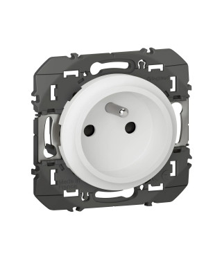 Prise de courant easyréno 2P+T faible profondeur dooxie 16A finition blanc