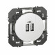 Double Prise USB Type-A dooxie 3A 15W finition blanc