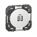 Double Prise USB Type-A dooxie 3A 15W finition blanc