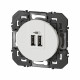Double Prise USB Type-A dooxie 3A 15W finition blanc