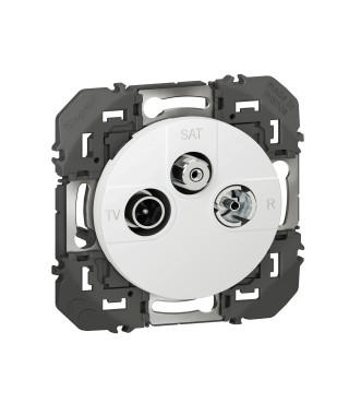 Prise TV-R-SAT 1 câble dooxie finition blanc