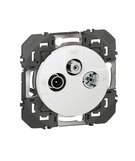 Prise TV-R-SAT 1 câble dooxie finition blanc