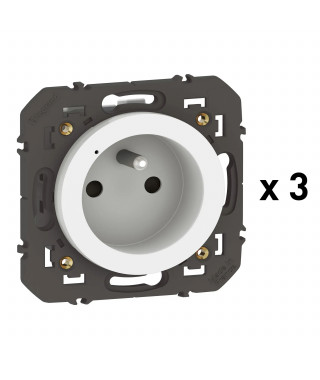 Pack 3 prises connectées dooxie with Netatmo 16A sans plaque blanc