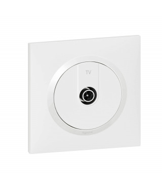 Prise TV étoile blindée dooxie one livrée avec plaque carrée blanche et griffes