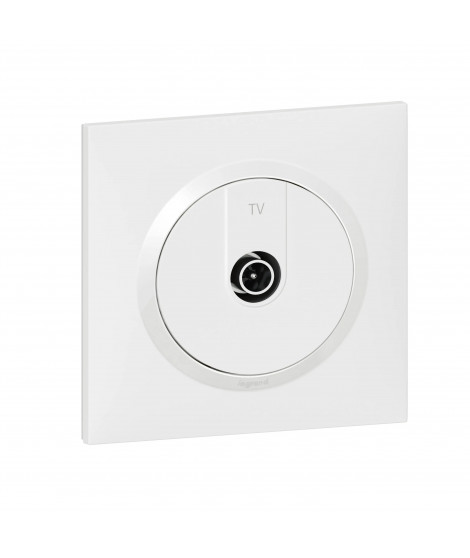 Prise TV étoile blindée dooxie one livrée avec plaque carrée blanche et griffes