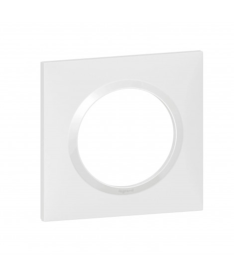 Plaque carrée dooxie 1 poste finition Blanc