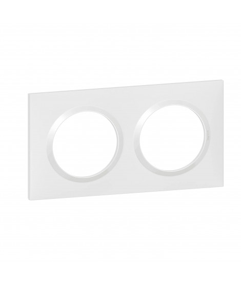 Plaque carrée dooxie 2 postes finition Blanc