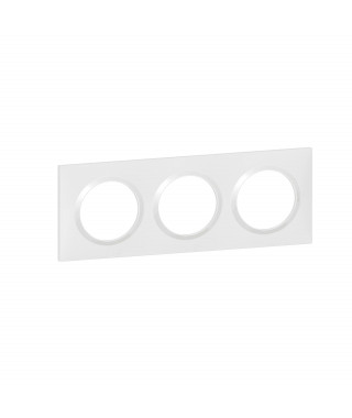 Plaque carrée dooxie 3 postes finition Blanc