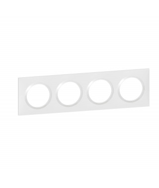 Plaque carrée dooxie 4 postes finition Blanc