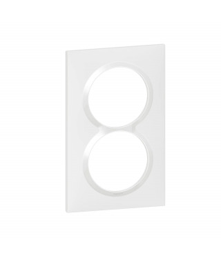 Plaque carrée spéciale dooxie 2 postes avec entraxe 57mm finition blanc