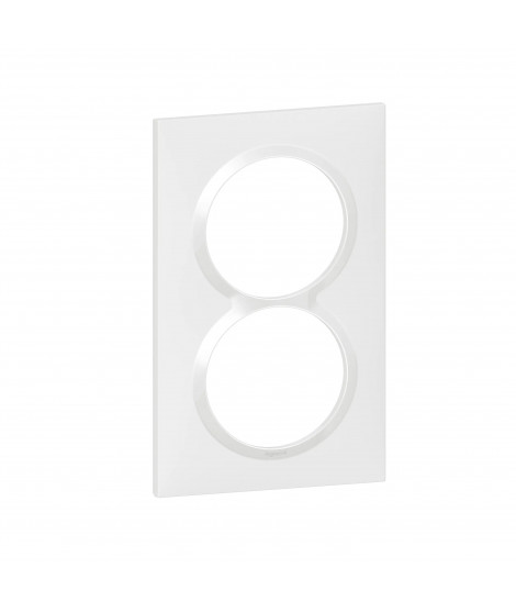 Plaque carrée spéciale dooxie 2 postes avec entraxe 57mm finition blanc