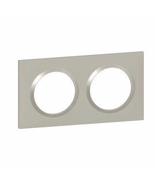 Plaque carrée dooxie 2 postes finition plume