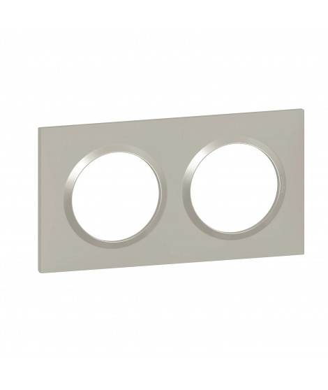 Plaque carrée dooxie 2 postes finition plume